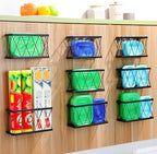 YIGII 8 Pack Inside Cabinet Door Storage, Lid Organizer for Pyrex, Kitchen Bathroom Pantry Storage Organizer Baskets Slim Stainless Steel, Black by YIGII