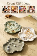 Ceramic Ring Dish, Jewelry Tray, Jewelry Dish, Cute Trinket Tray, Ceramic Trinket Dish, Small Key Bowl, Aesthetic Nightstand Organizer for Keys Coins, Trinket Tray for Vanity, Gift for Mom, Green - Image 3