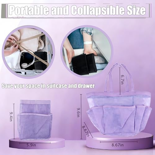 Mesh Shower Caddy Portable - 9 Pockets, Shower Bag for Dorm Room Camping - Image 6