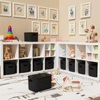 ORGIDOL 8 Pack Black Storage Bins with Lids Stackable Storage Container for Organizing, Black Storage Boxes with Handle for Shelves, Cute Organizer Bins for Craft, Snacks, 9.85x6.9x5.7 inch - Image 2