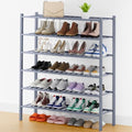 Smiry Bamboo Shoe Rack, 16 Vertical Slats, 6 Tier - 33.7" Wide, Grey by Smiry