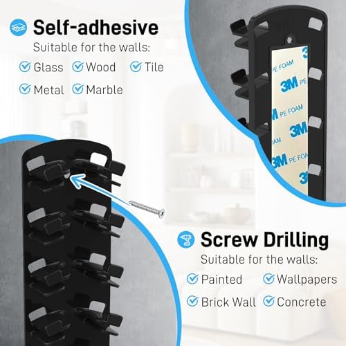 WPESI Hat Organizer for Baseball Caps 2Pack, Hat Rack for Wall with Strong Adhesive Hold up to 20 Hats (BLACK) - Image 4