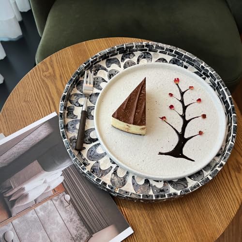 12.5" Lazy Susan for Table Top – Mother of Pearl Spinning Turntable Serving Tray, Marble Lazy Susan Organizer for Dining Table Centerpiece, Kitchen Island Decor, Bathroom Counter, Outdoor Use (Blue) - Image 5