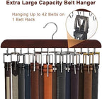 Belt Hanger for Closet with 14 Hooks, Belt Organizer Max 42 Belts Capacity - Image 4