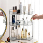 INVSSENE Corner Bathroom Countertop Organizer, Vanity Organizer Trays for Counter, Makeup Organizers, Perfume Tray, Skincare Shelf Storage Gifts for Women Girl Student (Smoky Gray 3 Tiers) by INVSSENEORGANIZERS
