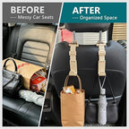 Amooca 4 Pack Anti-drop Headrest Hooks Adjustable Car Seat Organizer - Image 4