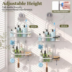 Adjustable Shower Caddy Hanging Rustproof: Tool-free Height Adjustment - Image 2