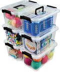 EOENVIVS Plastic Storage Bins with Lids 6 Pack Storage Organizer, 7 Quart Stackable Storage Boxes with Buckle Lids and Handle easy for Home Office Pantry Organization, Clear by EasyCozyHomey