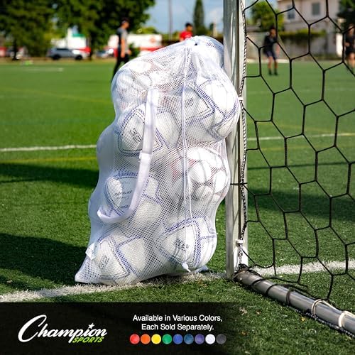Champion Sports Mesh Equipment Bag – Heavy-Duty Nylon Drawstring Bag with Lock & ID Tag, Breathable Storage Sack for Balls, Swim Gear, Laundry & Toys, Multiple Sizes & Colors - Image 7