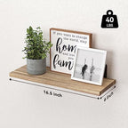 WOPITUES Wood Floating Shelves Set of 6, Shelves for Wall Decor, Farmhouse Shelf for Bedroom, Bathroom Storage Shelves, Book Shelves for Living Room - Rustic Brown (Pack of 2) - Image 3