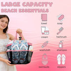 Mesh Shower Caddy Portable - 9 Pockets, Shower Bag for Dorm Room Camping - Image 2