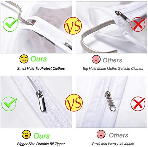 Garment Bags for Hanging Clothes 24'' x 48'' (Set of 6) Suit Covers for Closet Garment Bag Suit Cover for Suits Jacket Dresses Clothes Storage [Upgraded Version] - Image 4