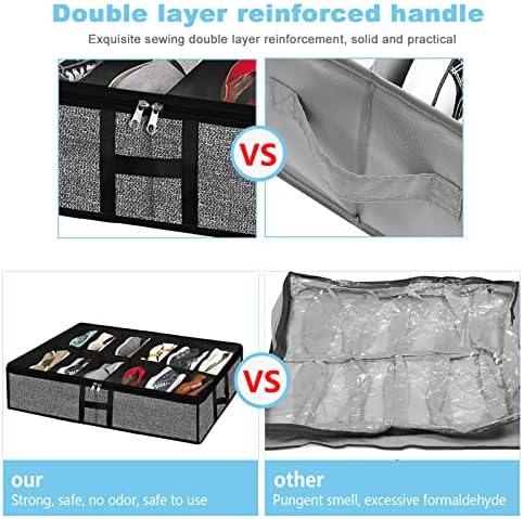 Under Bed Storage Organizer for Closet 2pc-24 Pairs Shoe Boxes - Image 2