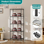 SINGAYE 5 Metal Shelves Wire Shelving Storage Shelf Adjustable Unit Pantry - Image 3