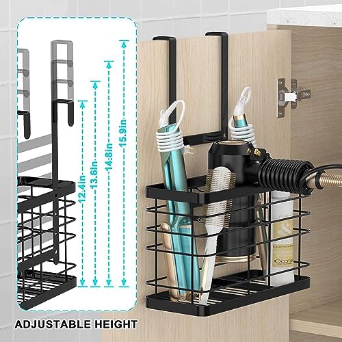 Hair dryer holder cabinet door - Hair tool organizer wall mount - Image 5