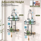Adjustable Shower Caddy Hanging Rustproof: Tool-free Height Adjustment - Image 2
