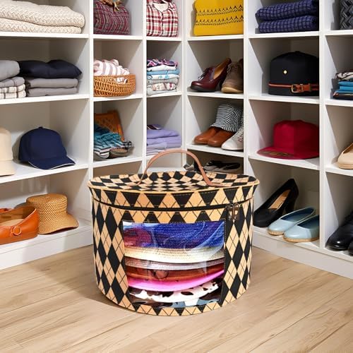 Hat Boxes for Women Storage16.93 D*10.24" H Mens Caps Case Closet Organizer - Image 4