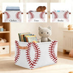 Baseball Storage Basket Toy Storage Bins Collapsible Cube Organizer - Image 7