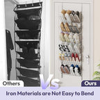 SWTYMIKI Over the Door Shoe Organizer - Adjustable 6 Tier Hanging Shoe Rack Organizer, Metal Heavy Duty Behind Door Storage or Wall Mount Shoes Shelf for Flats, Heels, Sneakers, Boots, Silver - Image 5