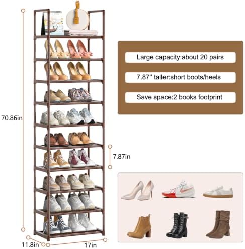 OYREL Metal Shoe Rack,Sturdy Stackable Shoes Organizer - Image 3