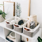 OrganiHaus 12x8in Canvas Storage Baskets, 6 Pack - Fabric Bins for Shelves - Image 3