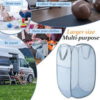 Upgraded 100L Extra Large Collapsible Laundry Baskets, 2 Pack XL Mesh Pop Up Laundry Hamper with Handles, Portable Travel Laundry Basket, Foldable Hamper. Grey. 2V - Image 4