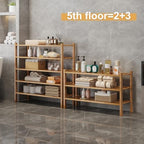 Bamboo Shoe Rack Organizer for Closet and Entryway - Space-Saving Shoe Stand with Narrow Design - Versatile Shoe Holder for Door or Closet Shelf,Garage Bedroom can Freely Stack DIY Small Shoe Racks - Image 5