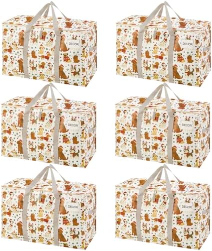 VENO 6 Pack Heavy Duty Moving Bags, Extra Large Storage Bags with Reinforced Handles & Strong Zippers, Foldable & Reusable Moving Box Alternative for Clothes & Dorm Storage by Veno
