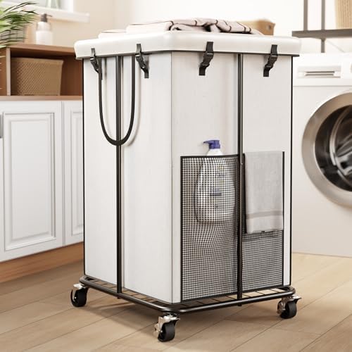 150L Large Laundry Basket with Wheels, Rolling Laundry Hamper by Laundrybasket
