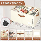Foyego Shoe Organizer for Closet, Shoe Storage with Wheels, Beige - Image 2