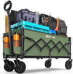 Blomoba 35" Extra Long Folding Wagon with Adjustable Handle & Wheels, Green by Blomoba