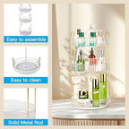 360 Rotating Makeup Organizer, 3 Tier Large Capacity Lazy Susan Bathroom Counter Organizer, Skincare Organizers, Spinning Perfume Organizer & Vanity Organizer Countertop (Golden Clear, 3 Tier) - Image 4