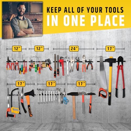 12" Heavy-Duty Magnetic Tool Holders (4 Pack - 48" Total) - Extremely Powerful Magnetic Pull Force to Hold Heavy Tools (Upgraded Version) - Professional Tool Bars/Strips Organizer - Image 2