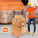 Voipvvii Folding Hand Truck500lbs, Portable Heavy Duty Dolly Cart, 6 Wheels Collapsible Luggage Cart with 2 Elastic Ropes - Compact Trolley Cart for Easy Moving - Ideal Hand Cart for Travel and More - Image 5