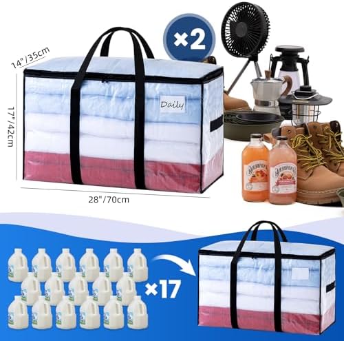 TAILI 2 Pack Clear Extra Large Moving Bags,Storage Bag with Visible Window - Image 6
