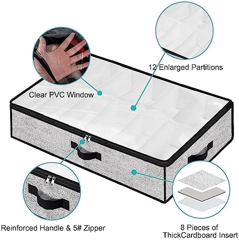 Under Bed Shoe Storage Organizer 2pc Fits 24 Pairs Container Boxes - Image 2