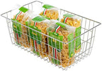 Freezer Wire Storage Baskets,Farmhouse Organizer Storage Bins Large Organizer Bins for Laundry Room, Closets, Garage, Office, Bathroom, Pantry Organization Storage Bins -Set of 2 (Chrome) - Image 6