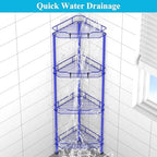 HuggieGems Metal Floor Standing Corner Shower Caddy, Dark Blue, 4 Tier - Image 5