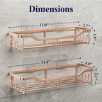 Kitsure Shower Caddy, Adhesive Shower Organizer, Large, Rose Gold - Image 2