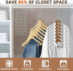 Space Saving Hangers, 4 Pack Metal 7-Loop Clothing Chain Hanger Organizer, Collapsible Closet Space Saver for Clothes, Small Closet Organizers and Storage for Dorm, Home, RV, Travel, Wrinkle Reducing - Image 2