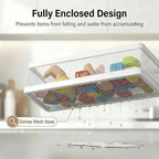 PUSDON 5-in-1 16.5" Extra Long Slim Wall Mount Wrapped Mesh Kitchen Organizer & Shower Caddy Kit, with Paper Towel Holder, Utensil Holder, Soap Dish, Holds 50LBS - White, Netting - Image 5