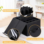 Shoe Organizer for Closet, Shoe Storage Box with Adjustable Dividers - Image 2