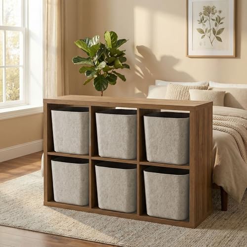 Welaxy Hide Storage Felt Bin Oatmeal Shelf Basket Cubic Container Closet - Image 3