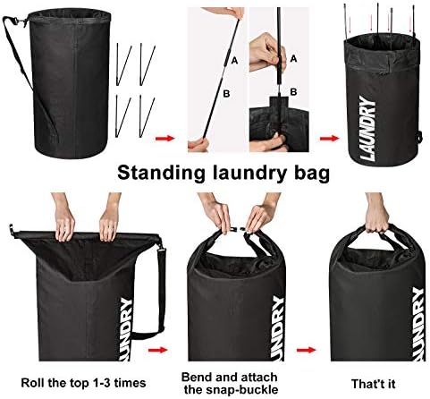 WOWLIVE Backpack Laundry Bag for College, Collapsible Hampers for Laundry - Image 5