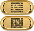 Pawpy Mate Oval Gold Catchall Trays, Stainless Steel, 7x3 Inch, Set of 2, Vanity and Decorative Tray, Rust Resistant, Stackable, Modern Polished Finish, for Bathroom, Nightstand and Entryway by Unknown