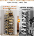 Simcat Shoe Rack Metal Gold Shoe Storage Vertical Shoe Organizer Shoe Stand - Image 2