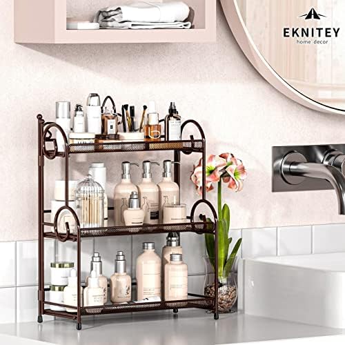 EKNITEY Bathroom Organizer Shelf Countertop - 3 Tier Spice Rack No Assembly - Image 4