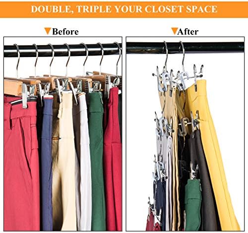Clothes Hanger Connector Hooks, Outfit Hangers, Hanger Extender Clips, Cascading Hanger Hooks, Velvet Huggable Hangers Accessory, Heavy Duty Space Saving for Closet 60 Pack (Ivory) - Image 3
