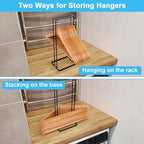 Hanger Organizer 2 Pcs, Coat Hanger Holder Stand Clothes Hangers Stacker for Laundry Room Organization, Clothes Hangars Closet Space Saver Caddy Rack for Bulk Plastic Velvet Wood Metal Hangers Storage - Image 2