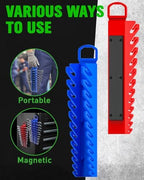 SWANLAKE 2-Piece Magnetic Wrench Organizer Toolbox Holder, SAE (1/4'' to 15/16''), Metric (6mm to 24mm) Ratchet Wrench Organizers, Total Hold 24 Slots Wrenches Holder for Tool Box - Image 7